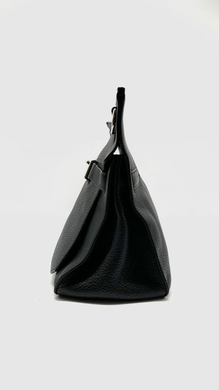 Preowned. Hermes Jypsiere 37 Black Clemence PHW. L38|13646