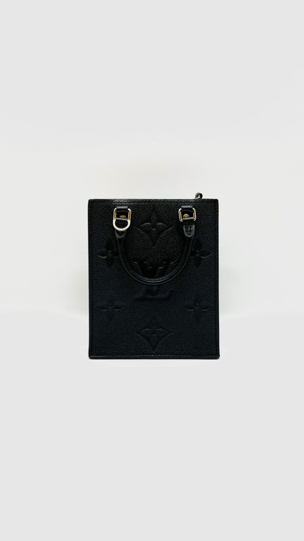 Like New. LV Sac Plat Petite Black Empreinte. Microchip|16505