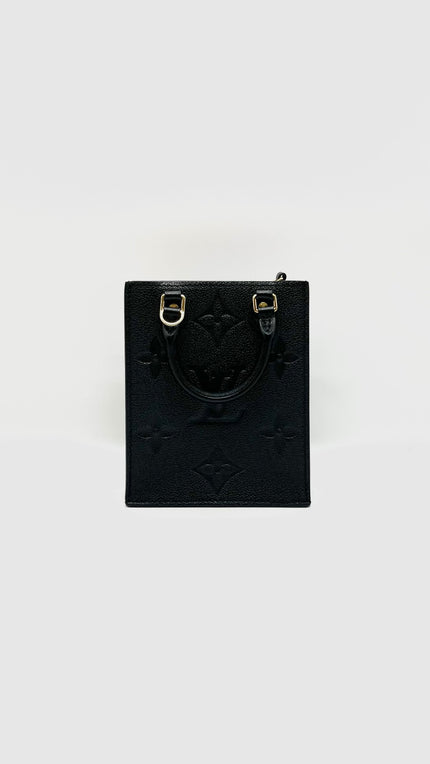 Like New. LV Sac Plat Petite Black Empreinte. Microchip|16505