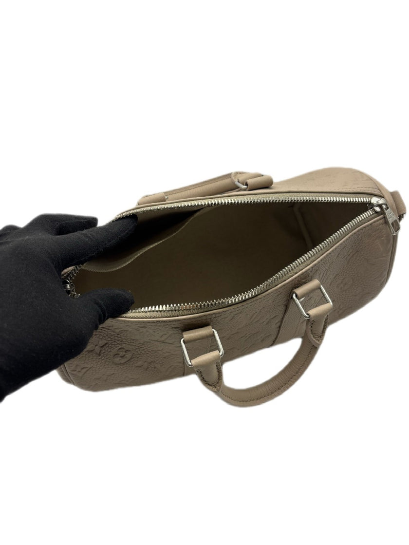 Brand New. LV Keepall Bandouliere 35 Aerogram Beige Monogram Tourillon SHW. Microchip|17204