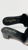 Unused. Dior Dway Sandal Deep Blue Embroidered.36.5|10533
