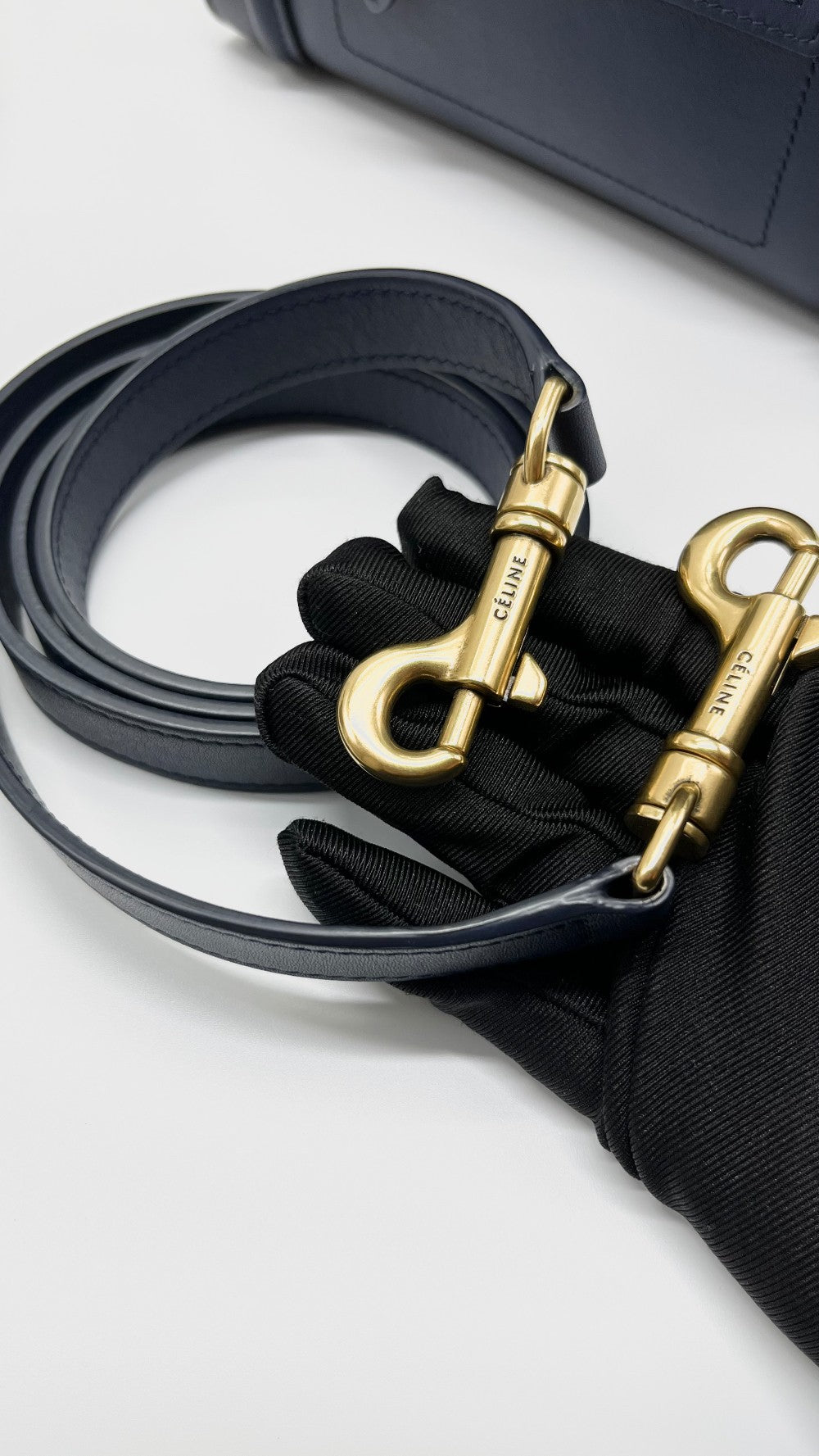 Preowned. Celine Nano Luggage Blue GHW|5063