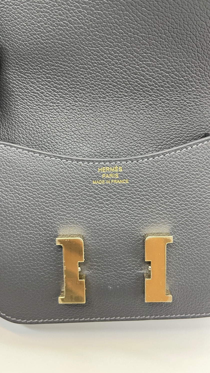 Brand New. Hermes Constance Slim Ardoise Evercolor GHW. KAK004MM|5413