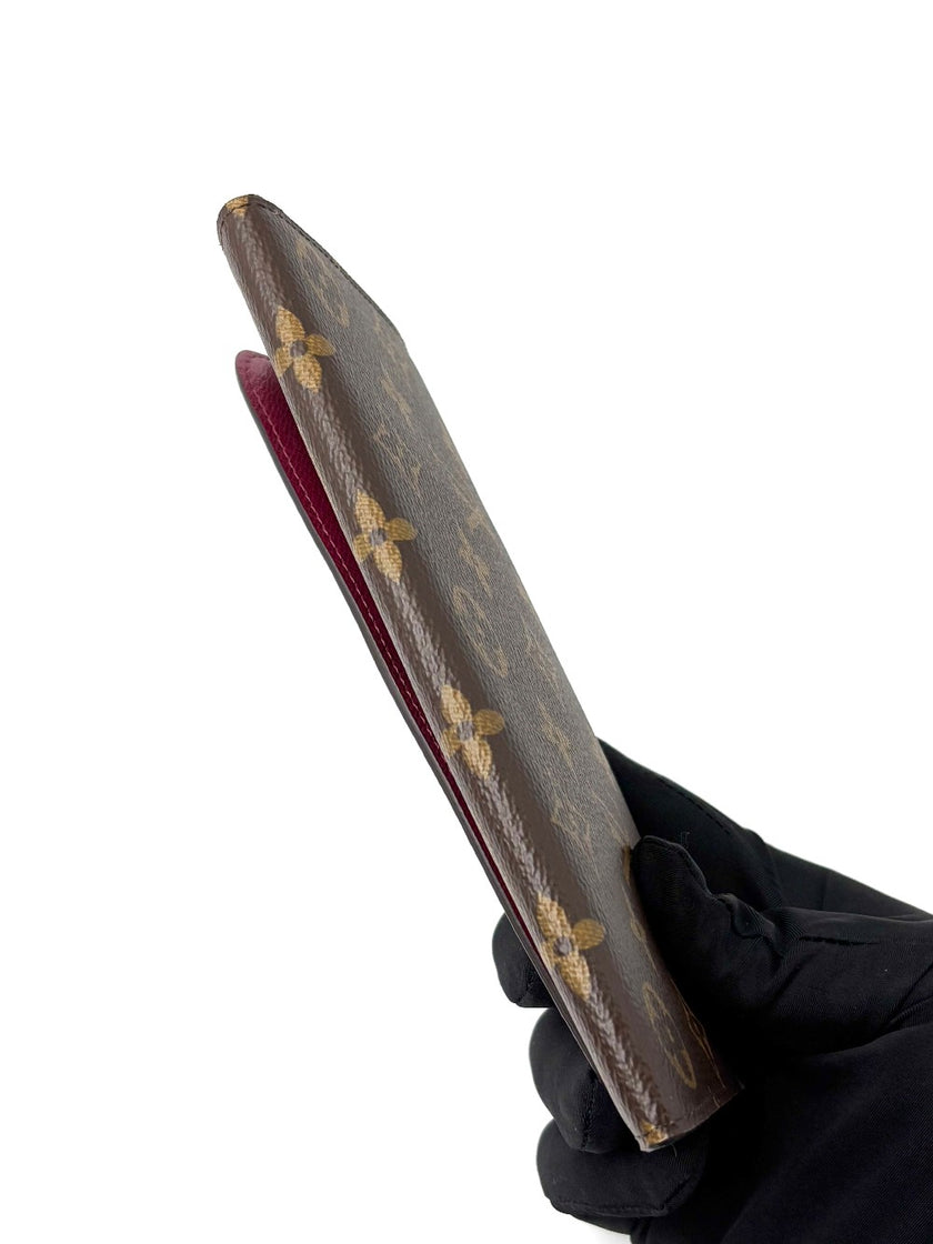 Preowned. LV Emily Fuchsia Monogram Long Wallet|6642