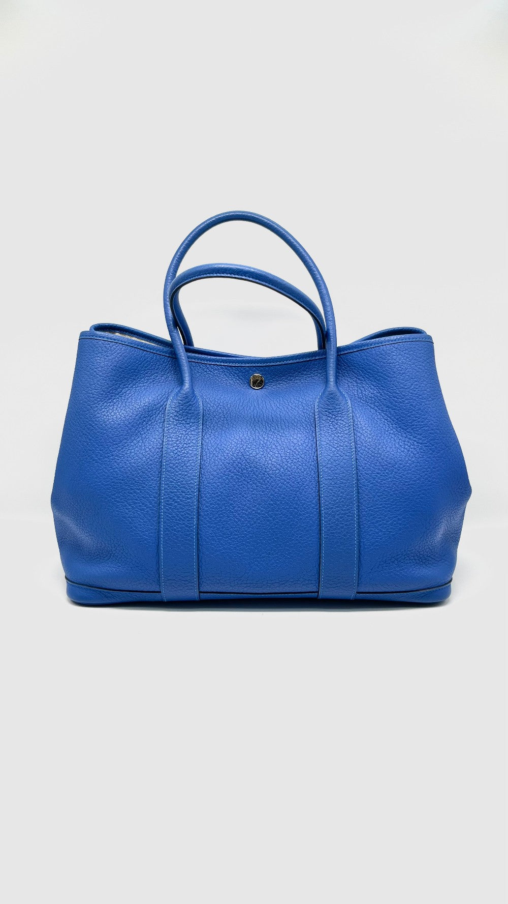 Preowned. Hermes GPT 36 Blue Hydra Clemence PHW. Square PQN1|13896