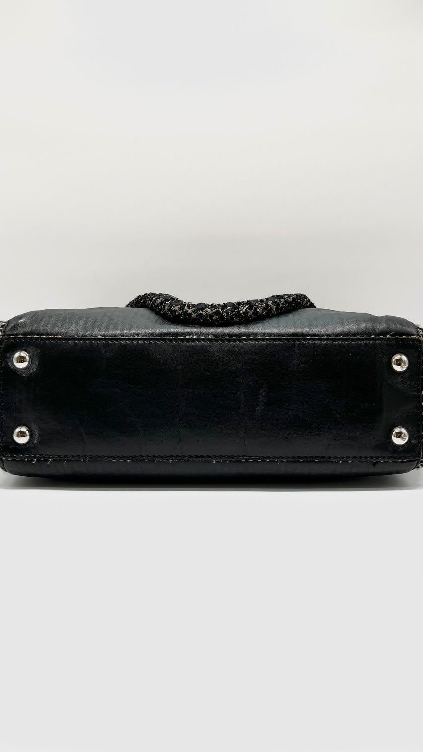 Preowned. Chanel Glazed Tweed Shopping Tote Large Calf SHW. 13122253|9878