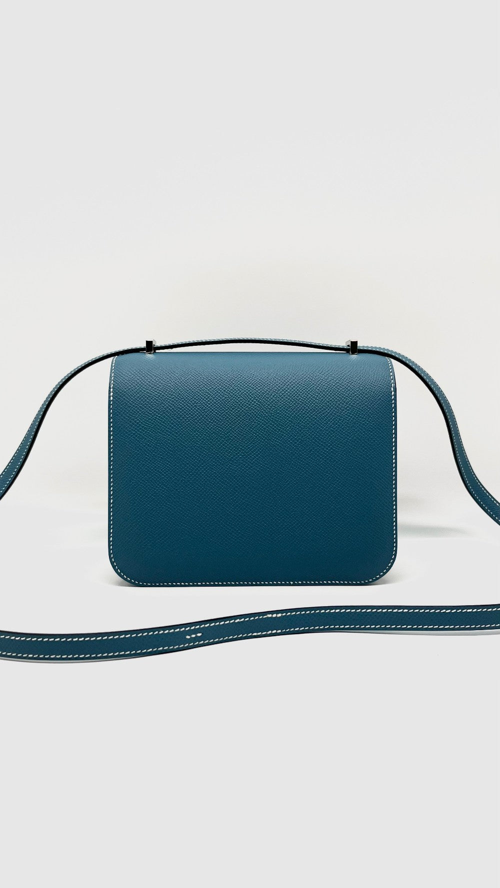 Brand New. Hermes Constance 18 Blue Jean Epsom PHW. KHT098IH|13692