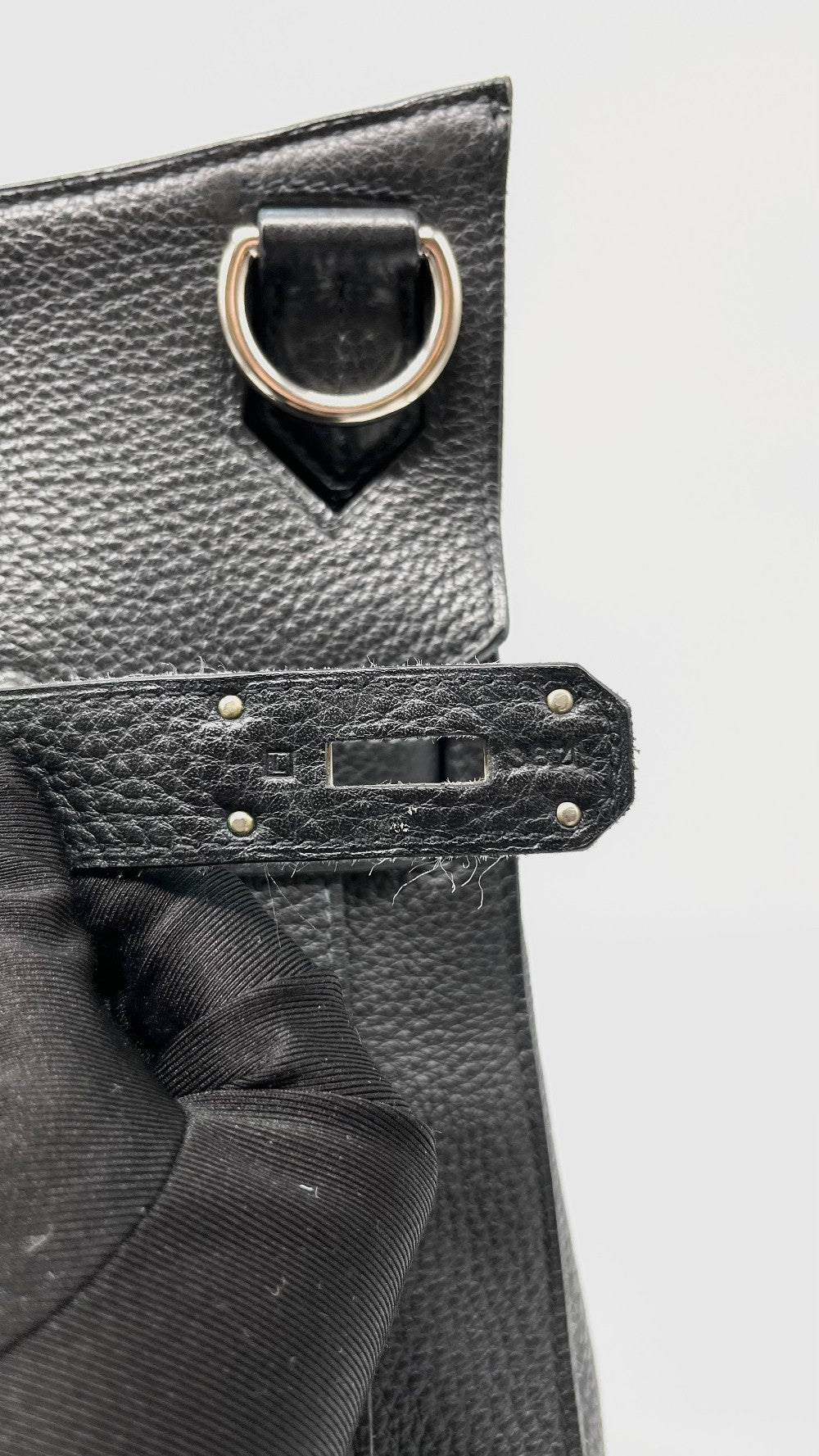 Preowned. Hermes Jypsiere 37 Black Clemence PHW. L38|13652