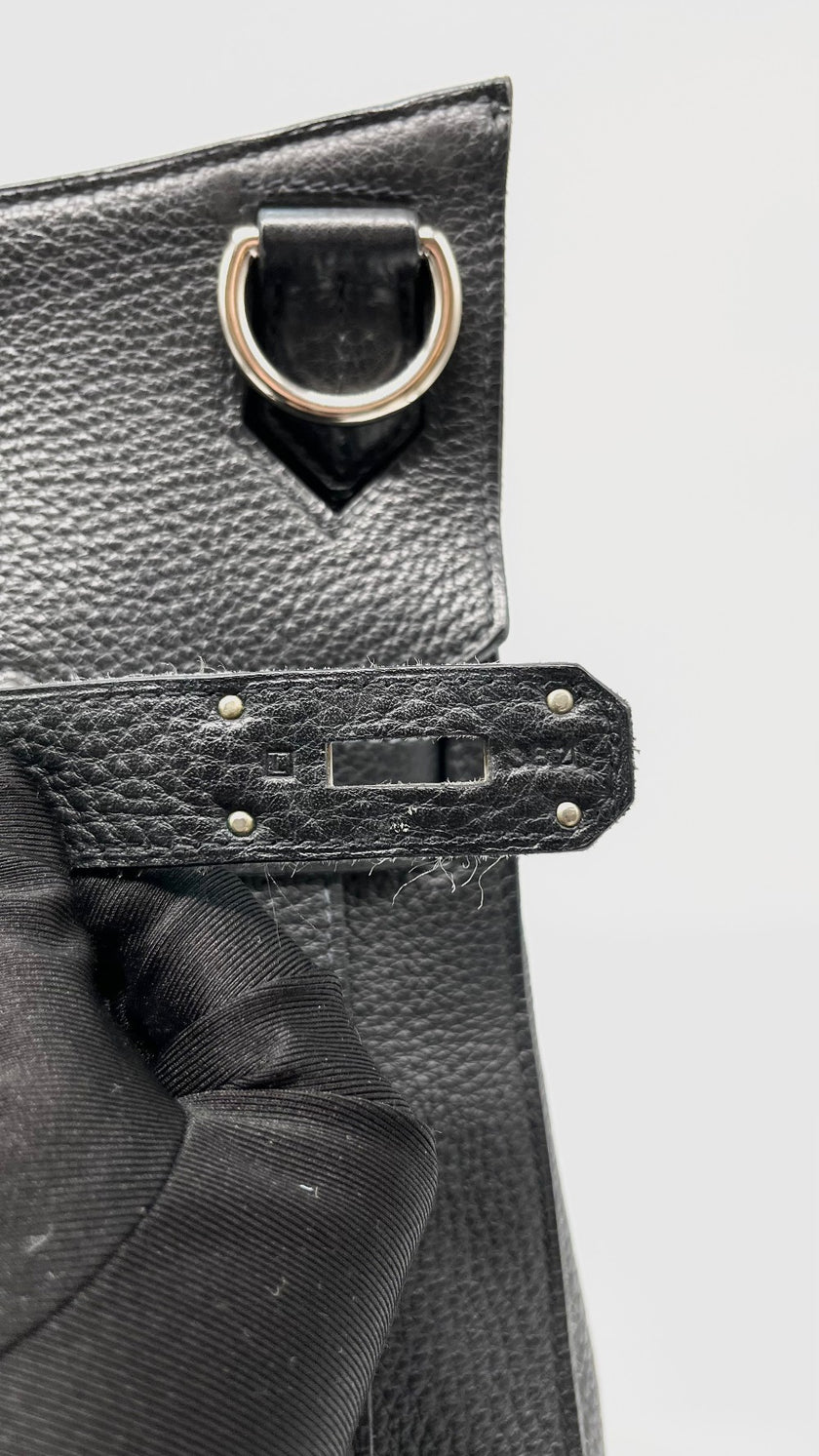 Preowned. Hermes Jypsiere 37 Black Clemence PHW. L38|13652