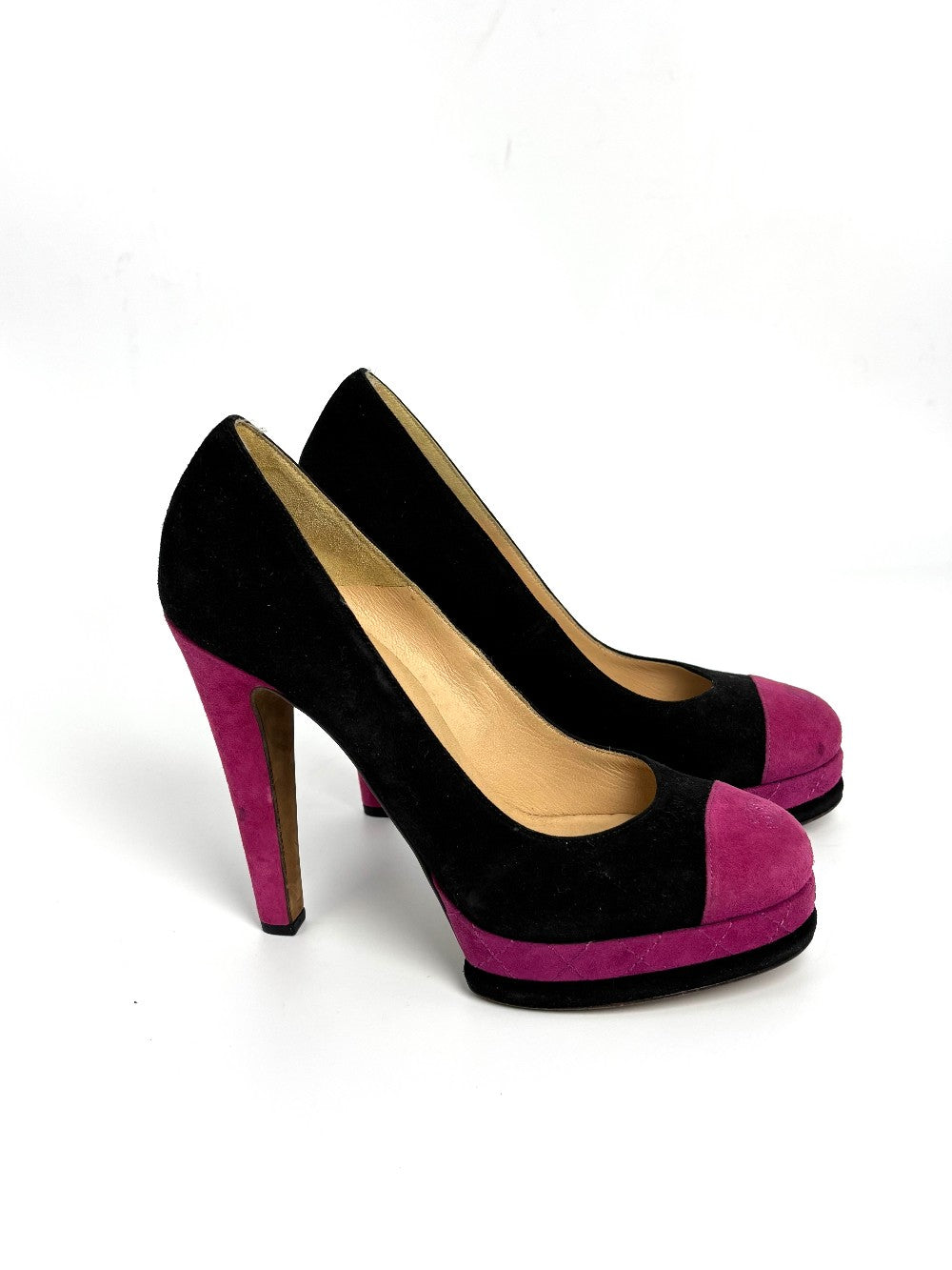 Preowned. Chanel Heels Black/Pink. 36|10736