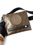 Preowned. Fendi Glazed Stamp Patch Crossbody Bag|9457