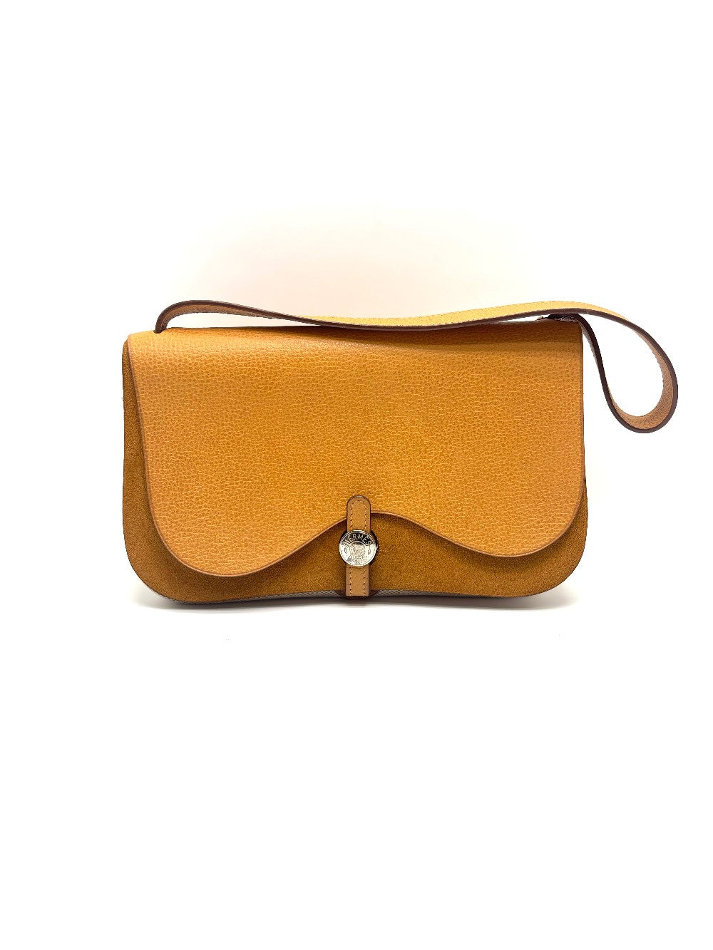 Preowned. Hermes Sac Colorado PM Vache Liege Toile Officier Natural PHW. H Square J|17854