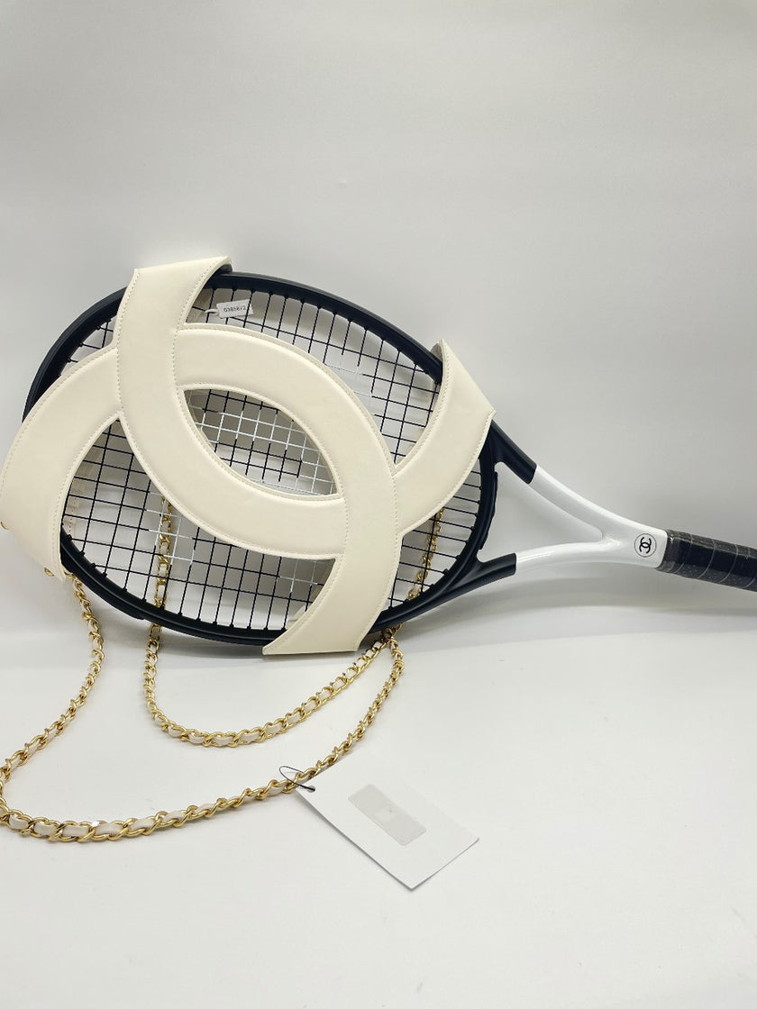Brand New. Chanel Tennis Racket Black/White|10040