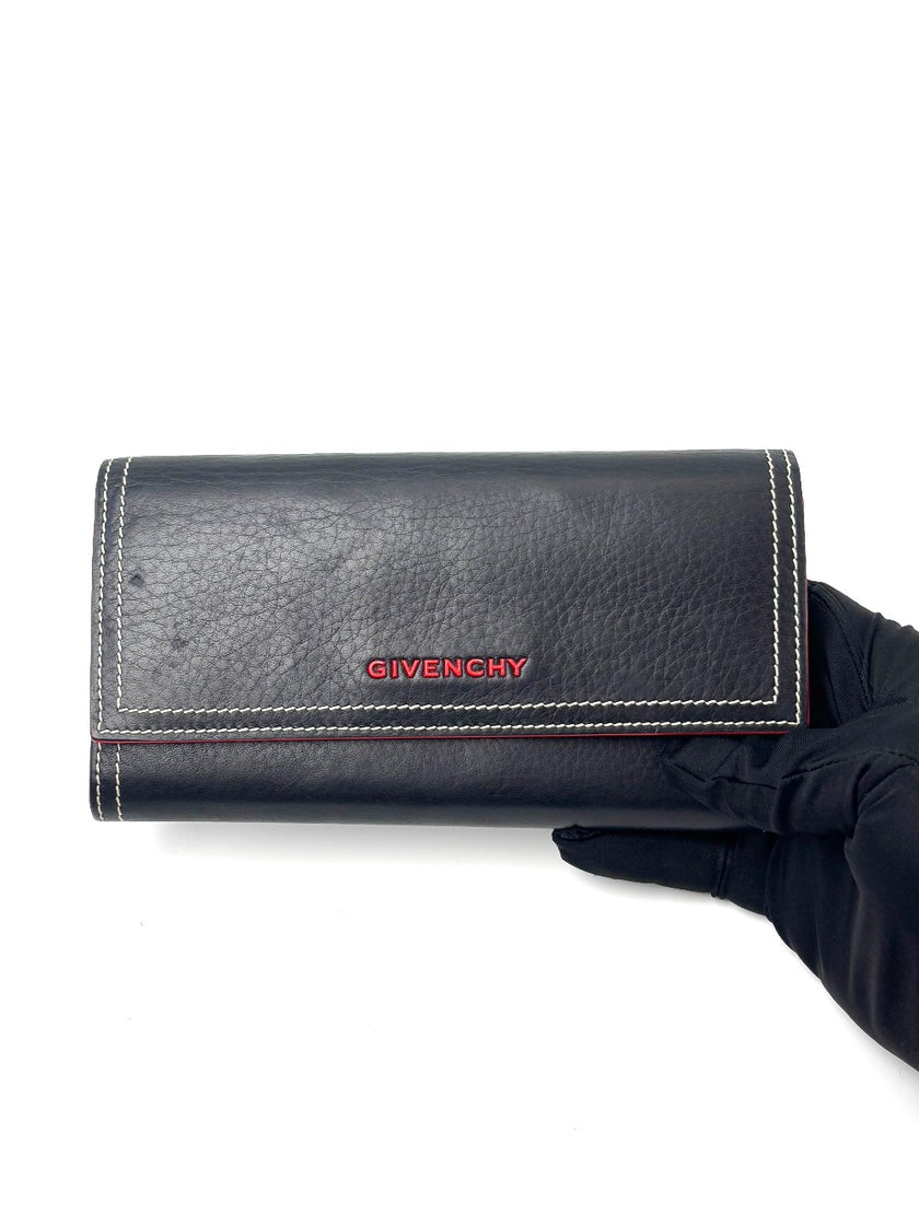 Preowned. Givenchy Long Wallet Black|6722