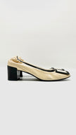 Brand New. Roger Vivier Low Heel Patent White. 37.5|10793