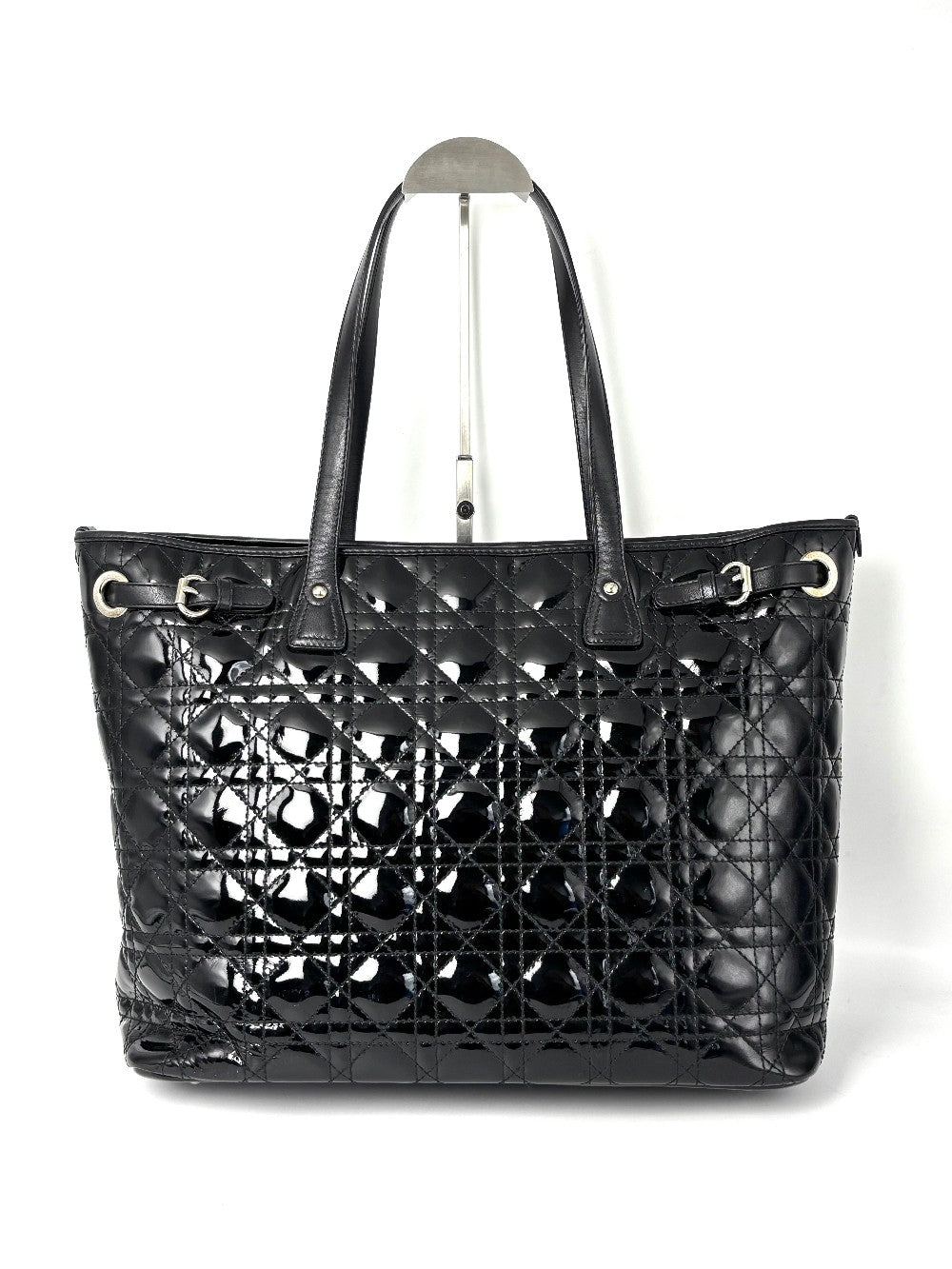 [SALE] Preowned. Dior Panarea Cannage Tote Patent SHW. 01BO0190|11176