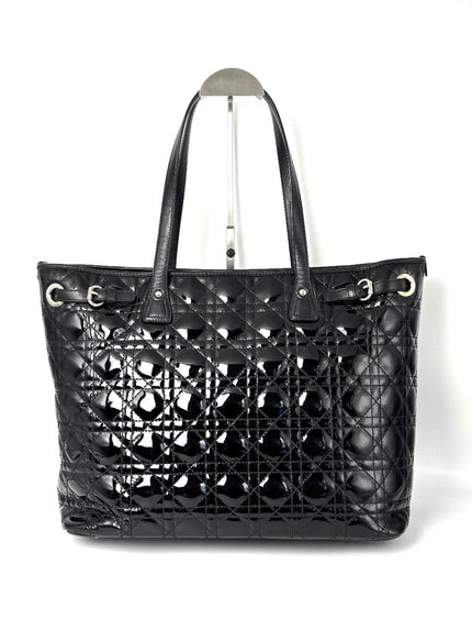 [SALE] Preowned. Dior Panarea Cannage Tote Patent SHW. 01BO0190|11176
