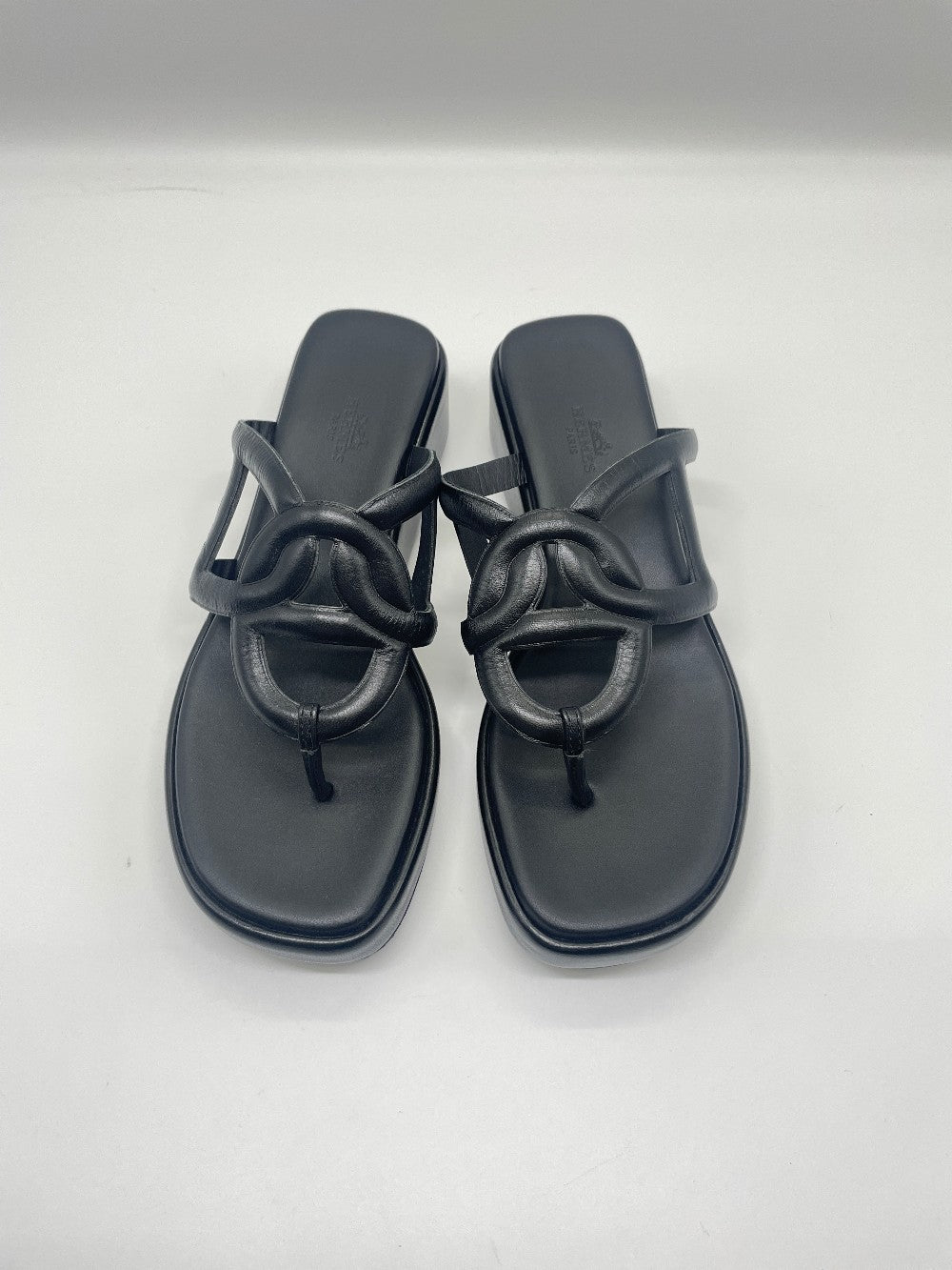 Brand New. Hermes Gipsy Sandals Black. 38|9160