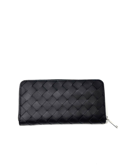 Brand New. Bottega Zip Around Long Wallet Black|7061