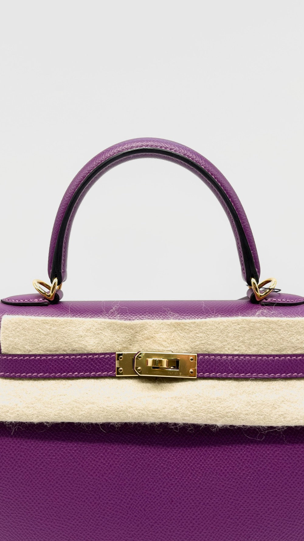 Unused. Hermes Kelly 25 Anemone Sellier Epsom GHW. DST759IH|8280