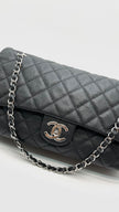 Preowned. Chanel Easy Flap Black Caviar SHW. 17883048|16448