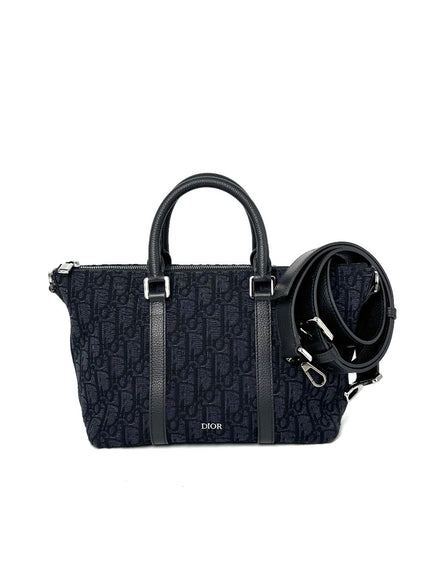 [SALE] Like New. Dior Weekender 25 Jacquard Black. 27BO02074|11254