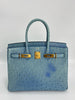 Preowned. Hermes Birkin 30 Ostrich Blue Paradis. DSA963NB|3437