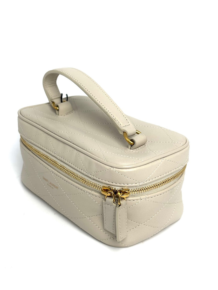 Unused. YSL Mini Vanity White Calfskin GHW|12418