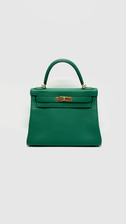 Unused. Hermes Kelly 28 Vert Vertigo Togo GHW. CGN312MU|15695