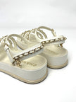 Brand New. Chanel Chain Sandals White. 37|6471