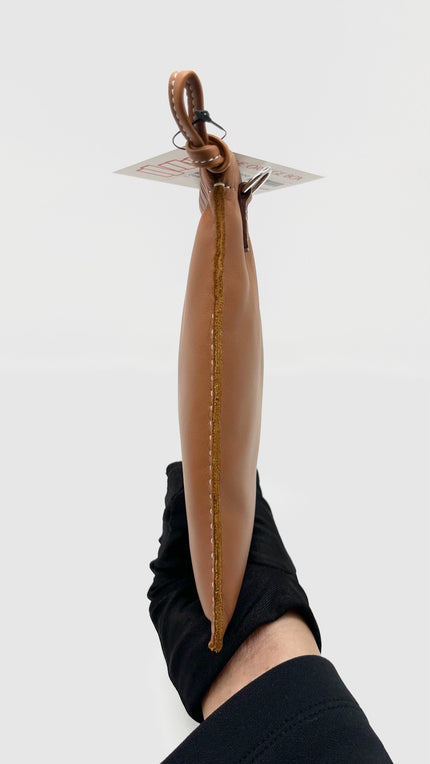 Brand New. Hermes Pilo Pouch Gold Lambskin Swift PHW. KAM004UH|7949