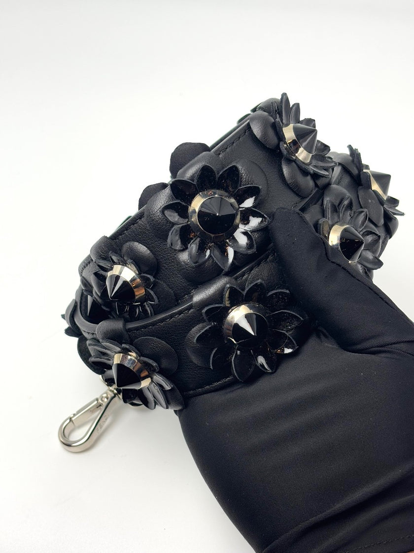 Preowned. Fendi Bag Strap Black|6768