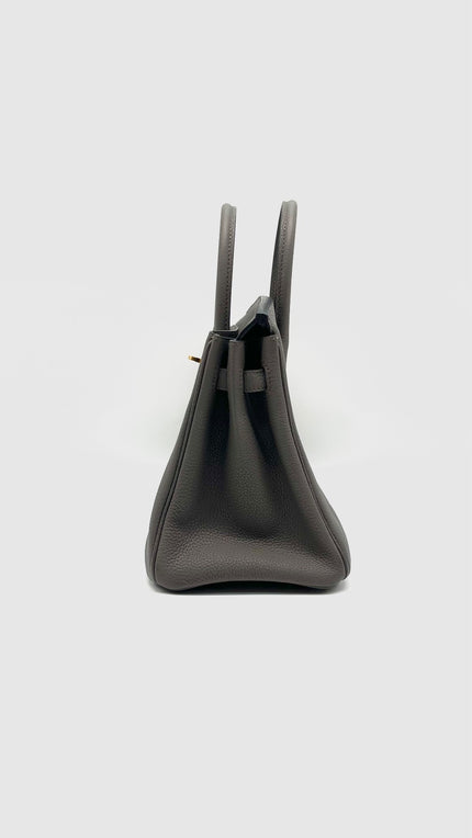 Brand New. Hermes Birkin 25 Etain Togo GHW. DPY837WM|14126