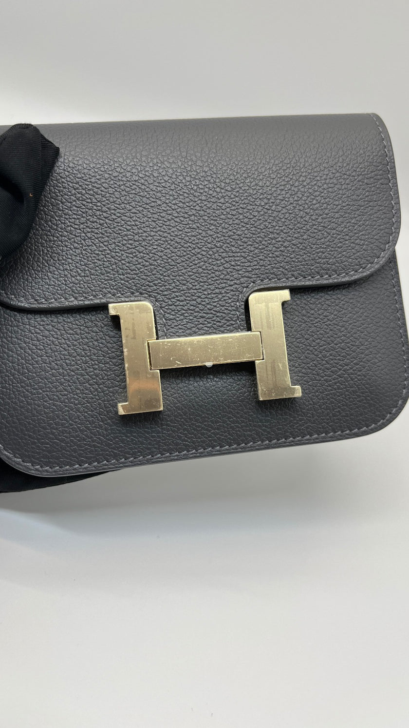 Brand New. Hermes Constance Slim Ardoise Evercolor GHW. KAK004MM|5410