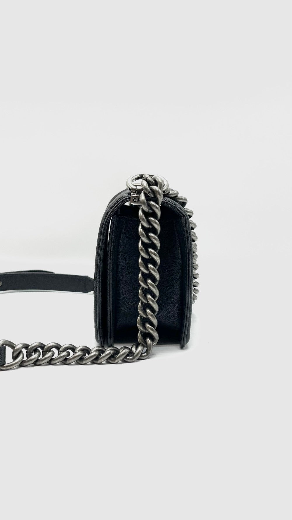 Preowned. Chanel Leboy Small Dark Gray Caviar Ruth HW. 26595963|15908