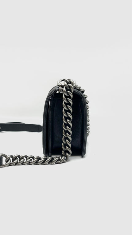 Preowned. Chanel Leboy Small Dark Gray Caviar Ruth HW. 26595963|15908