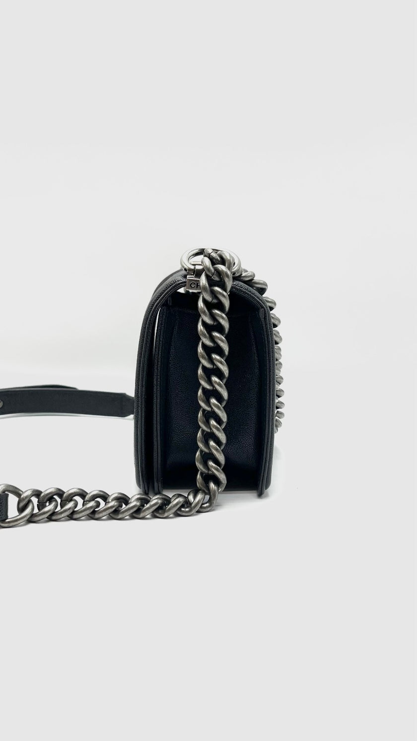 Preowned. Chanel Leboy Small Dark Gray Caviar Ruth HW. 26595963|15908