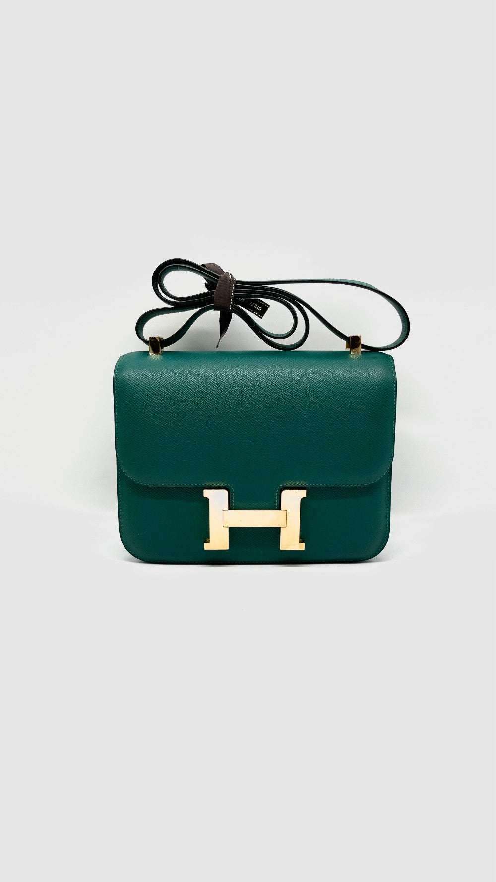 Preowned. Hermes Constance 24 Malachite Epsom GHW. Q9X|13439