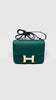 Preowned. Hermes Constance 24 Malachite Epsom GHW. Q9X|13439