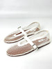 Brand New. Alaia Ballet Flats Fishnet Patent White Calfskin. 37|7357