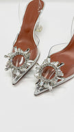 Brand New. Amina Muaddi Begum Glass Heel. 36|10622