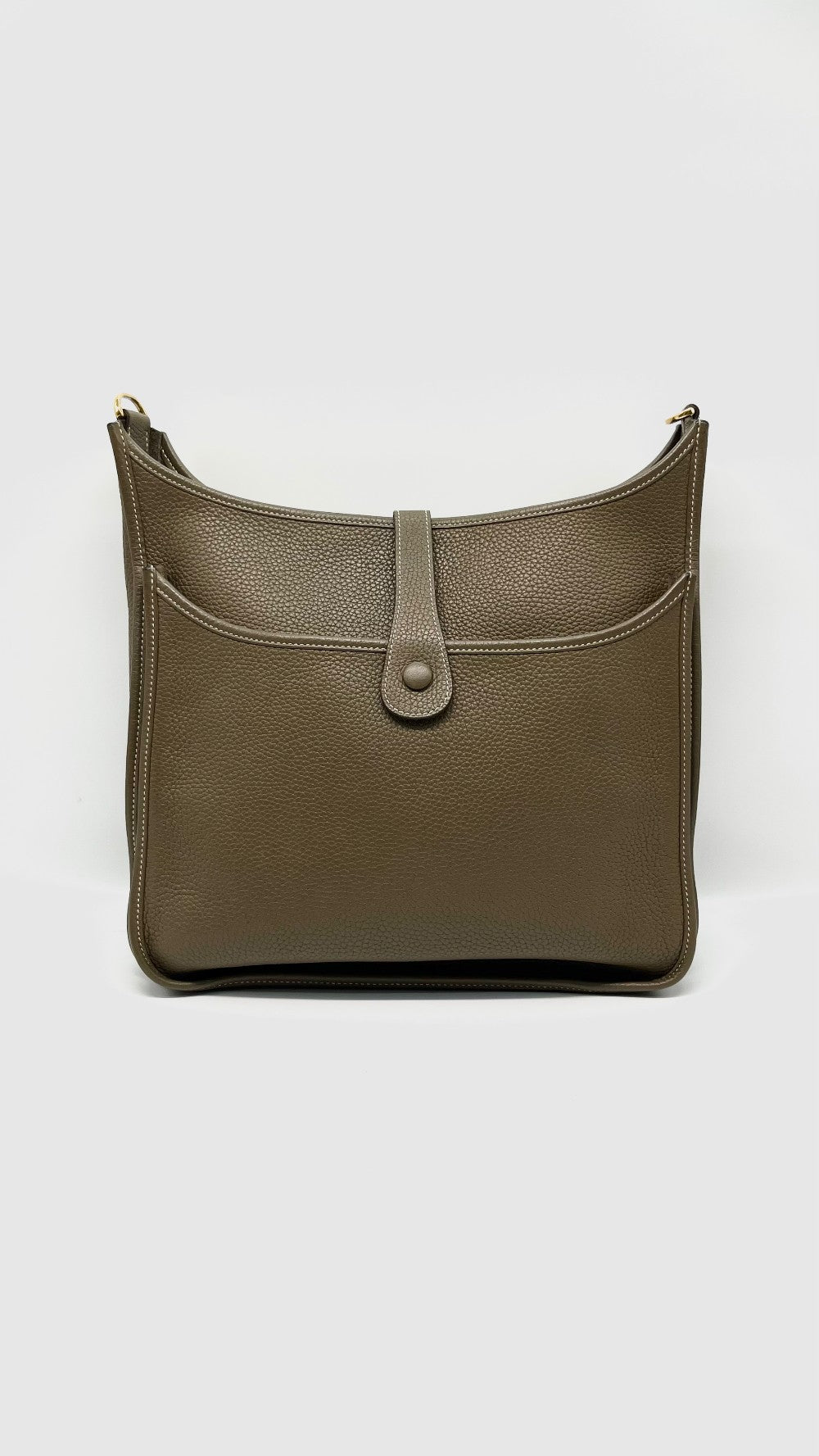 Preowned. Hermes Evelyne GM 3 Etoupe Clemence GHW. YBS007ZB|14256