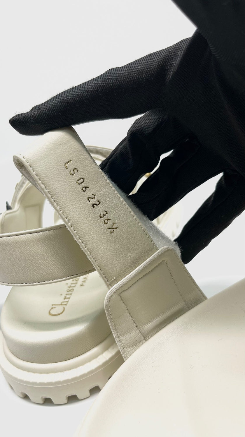 Brand New. Dior Dioract Sandal Ivory. 36.5|8534