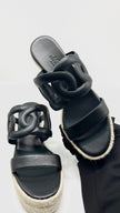 Brand New. Hermes Ithea 30 Espadrilles Black. 38|10421
