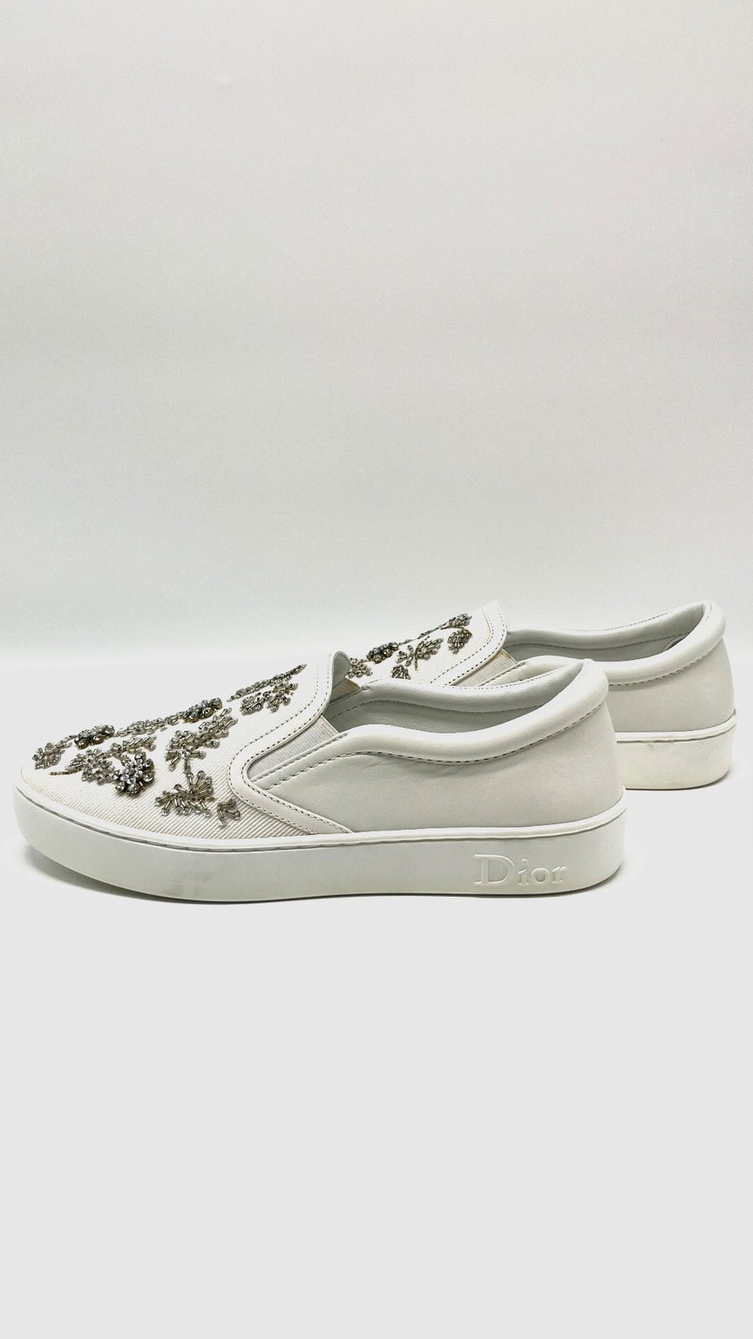 Brand New. Dior Slip On White. 37|7882