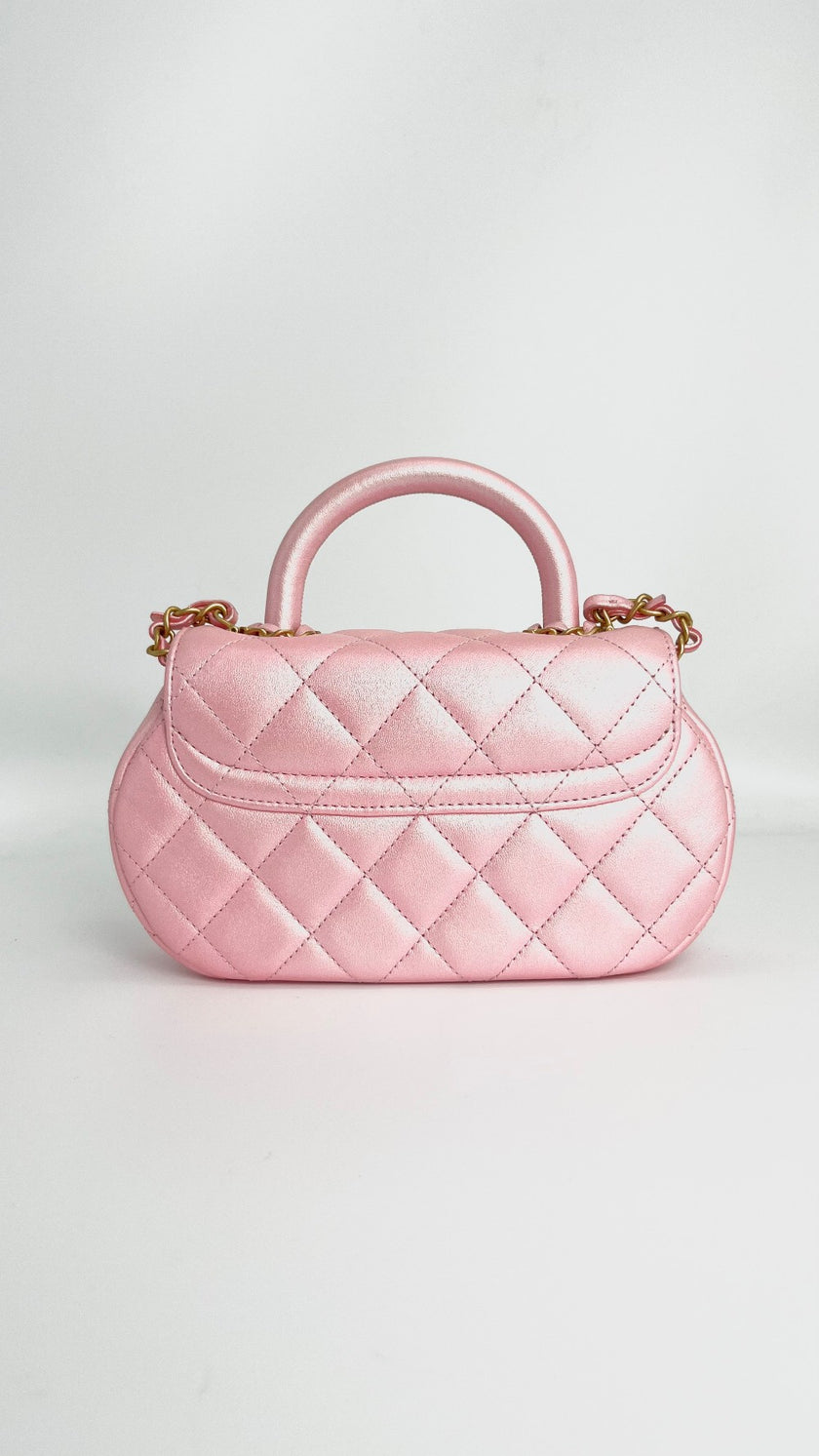 Brand New. Chanel Oval Top Handle Pink. N0NHLPU0|4008