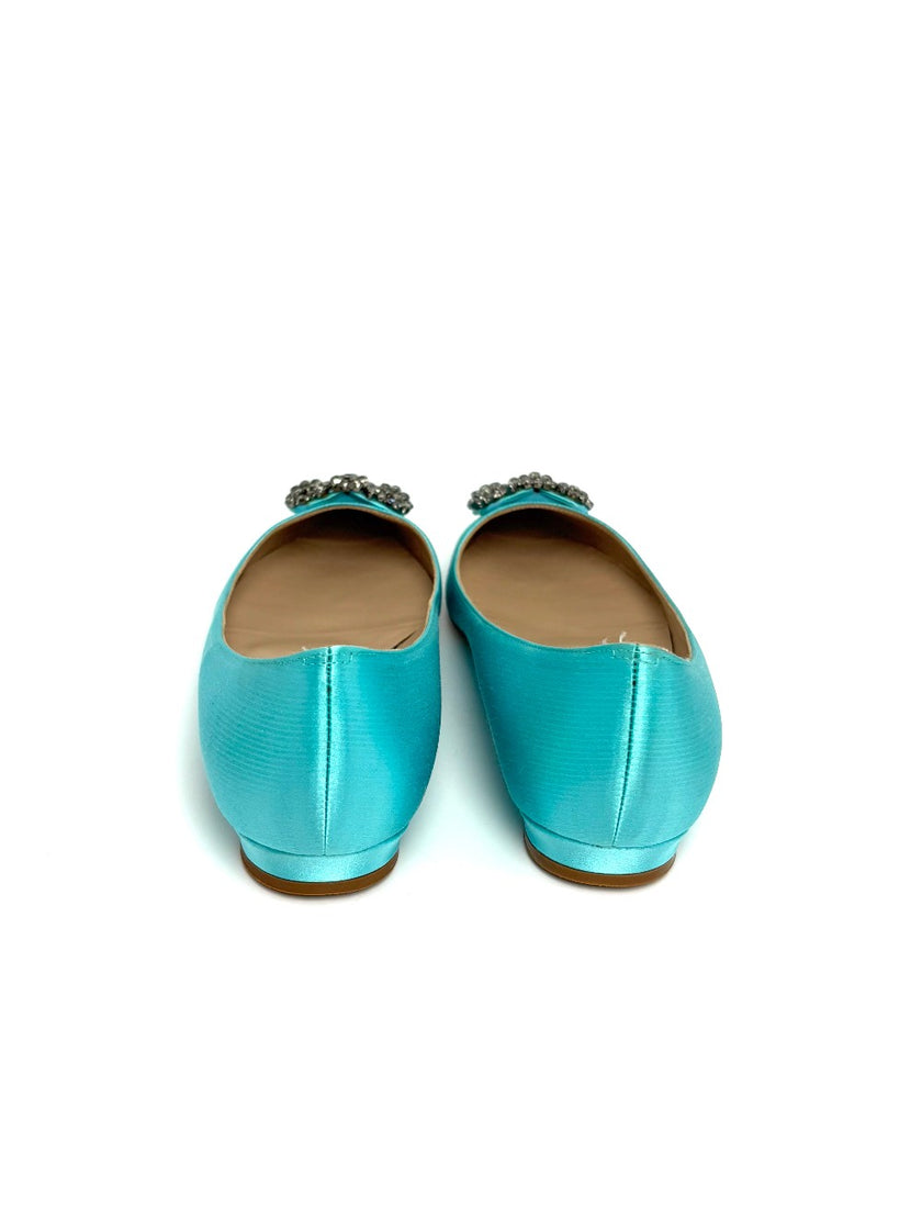 Brand New. Manolo Flats Turquoise. 36.5|8333