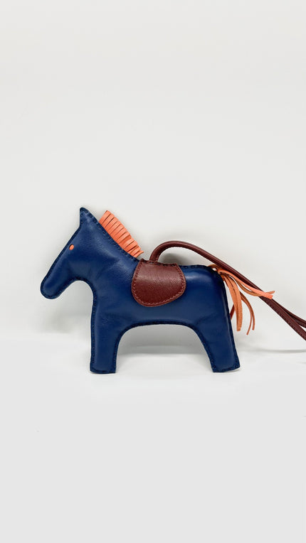 Brand New. Hermes Rodeo Charm GM Blue|9967