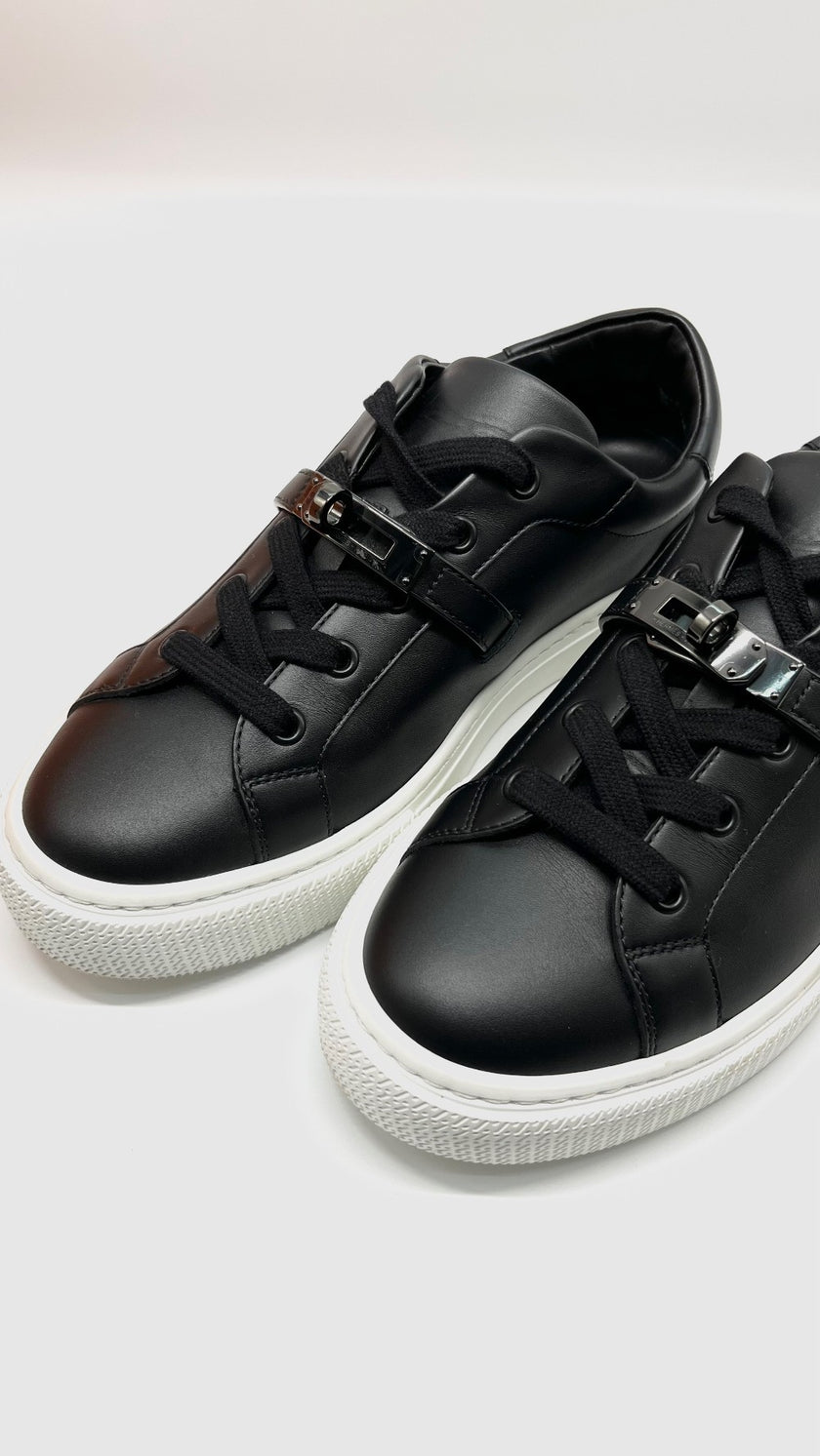 Brand New. Hermes Day Sneakers Black. 38.5|6831