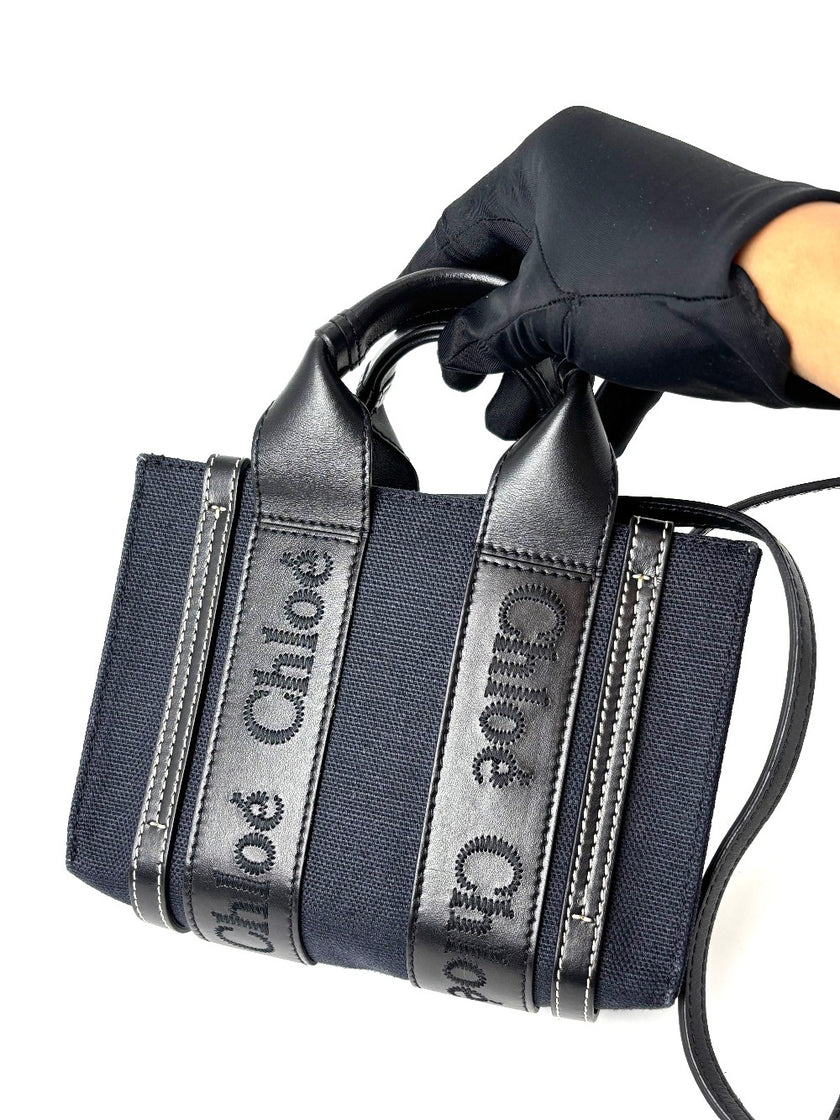 [SALE] Like New. Chloe Woody Mini Denim Navy Blue|6046